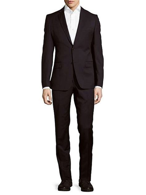 versace collection slim fit solid wool suit|versace wool trousers.